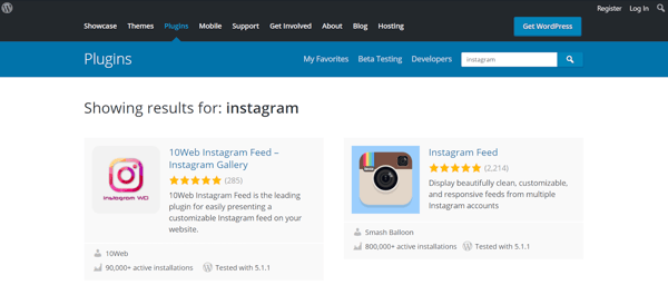 instagram wordpress plugin